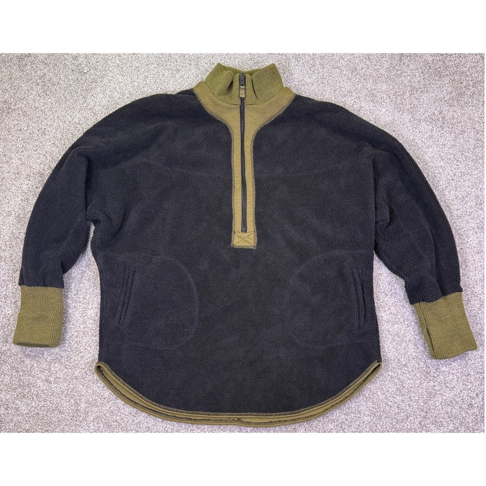 Free People Movement Mountain High Fleece Pullover Women S Black Gren Cozy Comfy